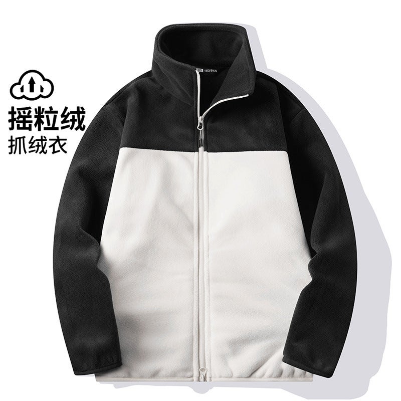 Fleece Clothes Men'S And Women'S Coat Vertical Collar Cardigan Thickened Insulation Clothes Fleece Plus Size Outdoor Love - Image 3